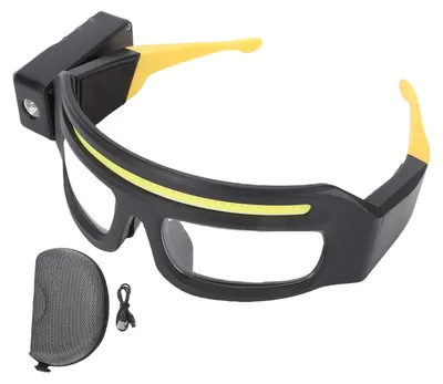 Obrázok produktu pre Čelovka na okuliare, LED-COB, 1000 lm, vodotesná, USB, prenosné pracovné okuliare s senzorom vlnenia pre nočné rybárčenie a jazdu na bicykli v prírode