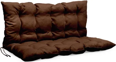 Obrázok produktu pre Vankúš na lavicu 120 x 50 x 50 cm Vankúš hnedý - Vankúš na sedenie a zadný vankúš z čalúnnickej tkaniny, s mäkkou výplňou, so šnúrami na zaväzovanie - Vankúš na lavicu