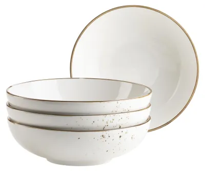 4-teilige Kommenset aus Porzellan, Ø 22 cm, Vintage-Design