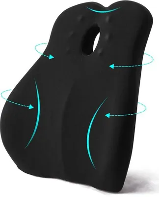 Obrázok produktu pre Ibenzoa® Ergonomická bedrová opierka z pamäťovej peny – ergonomická podpora chrbta pre domáce a kancelárske prostredie, odnímateľný a umývateľný poťah, 45 x 40 x 13 cm