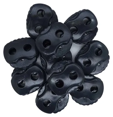 Produktbild von 10 Kordelstopper mit zwei Löchern 20x20mm, Durchzug 5mm - 35 Farben