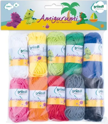 Produktbild von Gründl Baumwollgarn Amigurumi Happy Pastellfarben 10 x 10 g