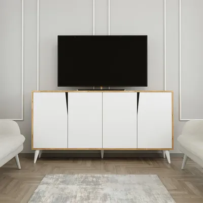 Produktbild von Roomart OSPINA Mehrzweckschrank 180 cm breit, Weiß-Eiche