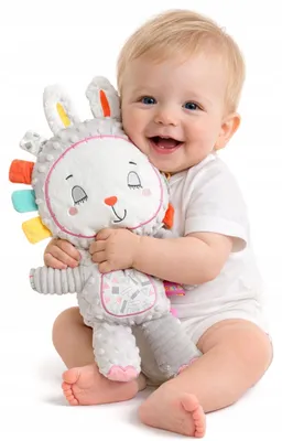 Plushyk sensorisches Kuscheltier Hase 35 cm für Babys ab der Geburt