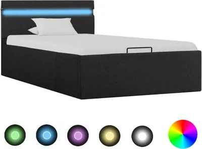 Obrázok produktu pre Hydraulický posteľný rám+úložný priestor, LED, látka 100x200 cm