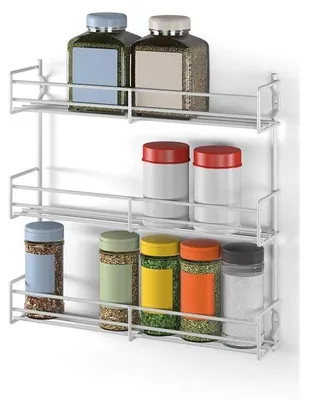 Immagine prodotto di METALTEX 364603095: Tavola porta spezie Domino, con 3 ripiani, dimensioni 30x6x33 cm, bianca plastificata