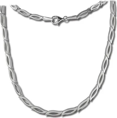 Produktbild von SilberDream 45cm Collier Kette Blütenblatt matt Silber Damen Schmuck D2SDK428