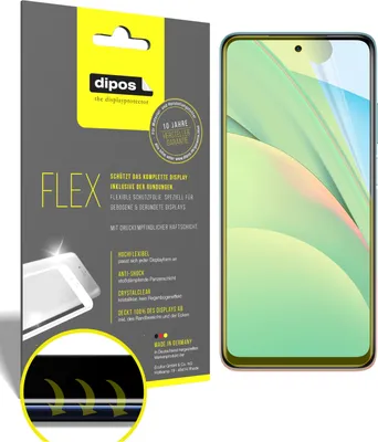 A product package for a screen protector is shown next to a smartphone.