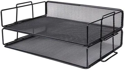 Immagine prodotto di Organizer multifunzionale per scuola, ufficio e casa, cassetto a due scomparti, cassetto 2 in 1, salvaspazio, nero
