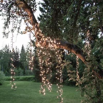 Produktbild von LED Lichterkette - Crispy Ice Serie - 1200 neutralweiße LED - L: 25m - schwarzes Kabel - für Außen