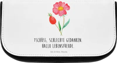 Produktbild von Mr. & Mrs. Panda Kosmetiktasche Blume Hagebutte - Weiß - Geschenk, kosmetiktäschchen, Lebensfreude, Make-up Täschchen, Garten, Kulturbeutel, Kulturtasche, Organizer