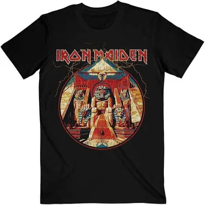 Image de Iron Maiden Powerslave Lightning Circle Black M T-shirt