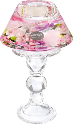 Produktbild von GILDE Dreamlight, Teelichtleuchter, Lampe Memphis, "Pink Love", Rose, Glas, rosa, H. 20 cm, T. 12 cm 73556