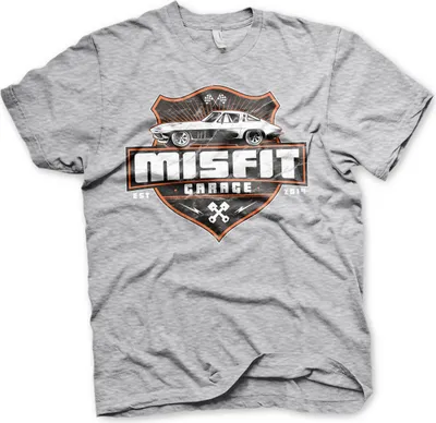 Produktbild von Misfit Garage Vette T-Shirt - Large - Heather-Grey