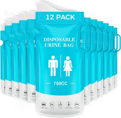 Zdjęcie produktu dla Worki na mocz 750 ml, 12 sztuk, do podróży