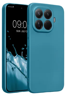 Produktbild von kwmobile Handyhülle für Xiaomi 15T Pro Hülle - weiche Silikon Case metallisch schimmernd - Schutzhülle Cover - Metallic Karibikblau
