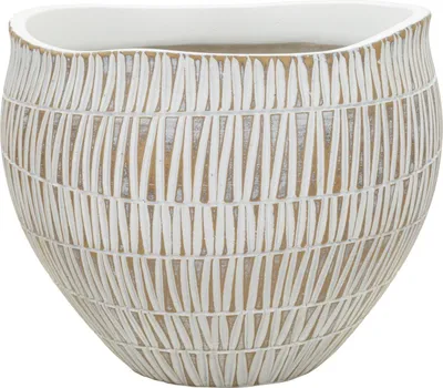 Image de Mauro Ferretti Cache-pot Stiky Ø 26X20,5 cm or blanc