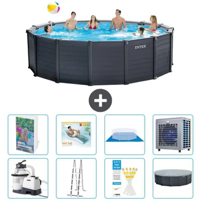 Produktbild von Graphite Panel Pool Rund - 478x124 cm - 9-teilig  S555