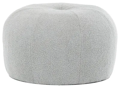 Zdjęcie produktu dla Stołek, szara tkanina bouclé. Szary