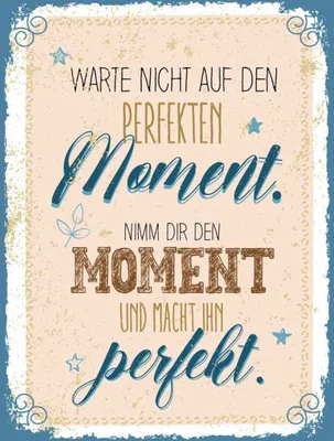 Produktbild von vianmo Holzschild 40x30 cm warte nicht auf perfekten Moment Spruch Zitat