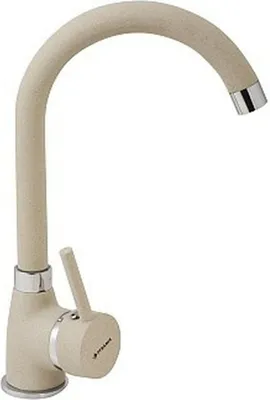 A kitchen faucet with a flexible spout.