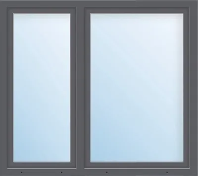 Obrázek produktu pro Plastové okno dvoukřídlé ESG ARON Basic bílé/antracit 1350 x 1600 mm (1/3-2/3)
