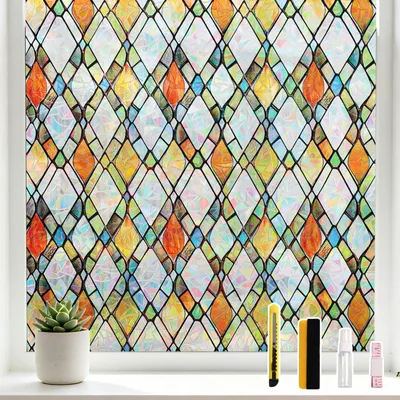 Productafbeelding van Decoratieve Raamfolie met Regenboogpatroon 60 x 200 cm