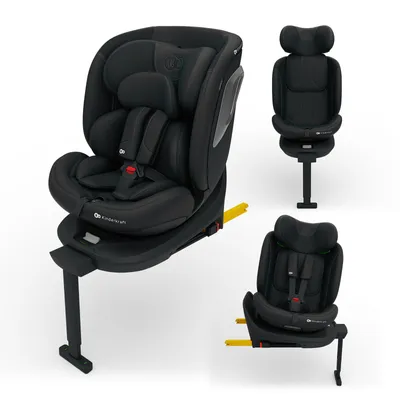 Zdjęcie produktu dla Kinderkraft I-360 2 PLUS, fotelik dziecięcy 4 w 1, 40–150 cm, łatwy montaż ISOFIX, 5 pozycji siedzenia, od 0 do 36 kg, EASY SPIN 360°, czarny