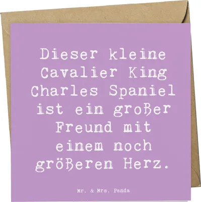 Produktbild von Mr. & Mrs. Panda Grußkarte Spruch Cavalier King Charles Spaniel - Lavendeltraum - Geschenk, faltkarte, Klappkarte, großer Freund, anlasskarte, Begleiter, Hunderasse, Hund