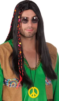 Produktbild von John Hippie Perücke schwarz