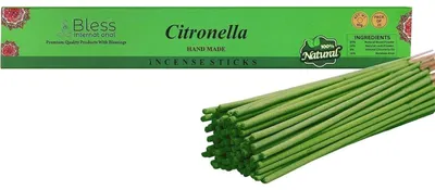 Productafbeelding van Handgemaakte, biologische citroenella wierookstokjes, 25 stuks, 40 gram