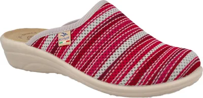 Produktbild von Fly Flot Damen Hausschuh Pantoffel Mesh Muster Keilabsatz, Größe:42 EU, Farbe:Rot