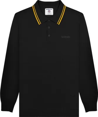 Produktbild von Lambretta - Poloshirt Mit kontrastfarbenen Streifen für Herren Langärmlig LB114 (L) (Schwarz/Gold)