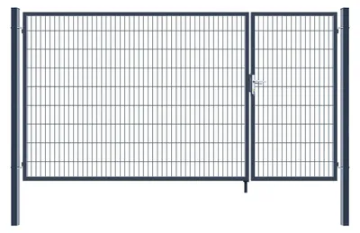 Produktbild von HOME DELUXE - Doppelflügel Gartentor ADITUS - Anthrazit, 180 x 350 cm - inkl. Griff, Schloss, Schlüsseln und Bodenverriegelung I Gartenpforte Einfahrtstor Hoftür