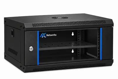 Zdjęcie produktu dla AX Networks Szafa Rack 19" 4U Sieciowa Serwerowa do Montażu na Ścianie lub Stojąca 530 × 400 × 278 mm Czarna