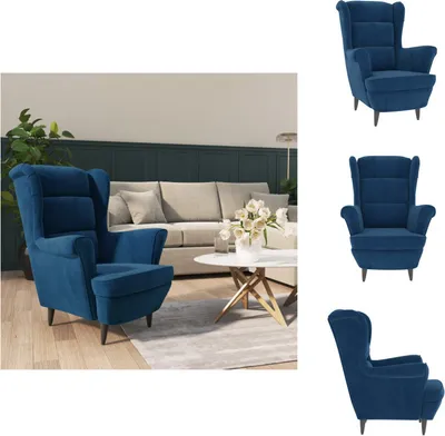 Immagine prodotto di vidaXL Poltrona in velluto blu - Poltrona