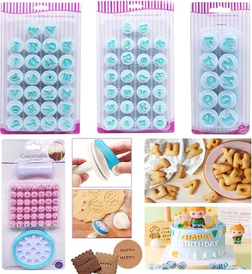 Image de Set d'emporte-pièces - 146 emporte-pièces alphabet fondant - Accessoires de pâtisserie DIY - Moules réutilisables Décoration de gâteaux - Set d'accessoires de pâtisserie - Décoration créative de fondant - Outils de cuisine