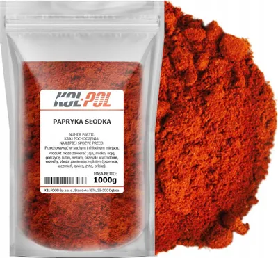 Zdjęcie produktu dla PAPRYKA SŁODKA MIELONA 1kg Czerwona aromatyczna naturalna jakość Kol-Pol