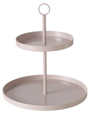 Produktbild von Etagere Samina 2 Ebenen Eisen H 33cm Ø 30cm beige
