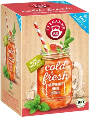 Produktbild von Teekanne cold & fresh Grapefruit Minze Ingwer  15er