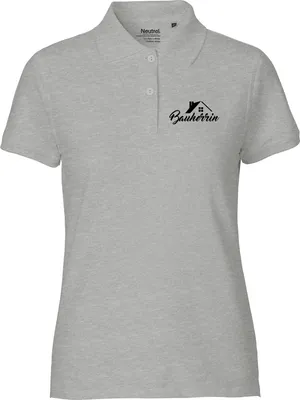 Produktbild von Huuraa Damen Polo Shirt Bauherrin M Sport Grey Bio Baumwolle Fairtrade Poloshirt Geschenkidee