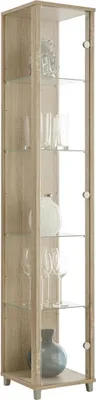 Produktbild von Glasvitrine >OPTIMA< in Sonoma Eiche Nachbildung - 31,5x172x32cm (BxHxT)