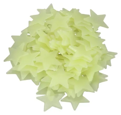 Imagen del producto de Calcomanías de estrellas para decorar, 100 unidades, fluorescentes y luminosas, ideales para la habitación infantil