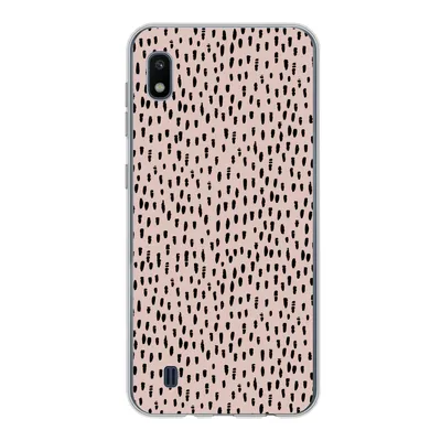 Produktbild von MuchoWow® Handyhülle Schutzhülle Hülle für Samsung Galaxy A10 Polka dots - Rosa - Schwarz Silikon Softcase Handy Hülle - Schutzhülle