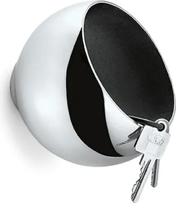 Produktbild von Philippi Garderobenkugel Universalhaken, Aluminium, 12 cm, hochglanzpoliert, Ablagefach mit Samt, Indoor