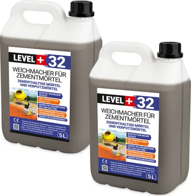 Produktbild von Weichmacher für Mörtel 10L, ersetzt Kalk in Mauer- und Putzmörteln, Plastifizierer für Zementmörtel und Putz RM32