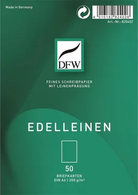 Produktbild von DFW 820402 Briefkarte Edelleinen - A6 hoch, 50 Stück