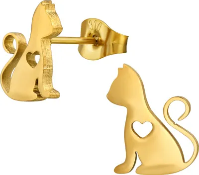 Produktbild von Katzen Ohrstecker Gold