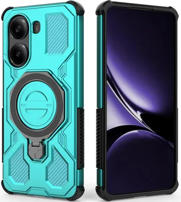 Produktbild von Robuste Handyhülle für Xiaomi Poco X7 Pro /Redmi Turbo 4 mit Ringhalter Ständer Stoßfest, Magnetisch, Dual-Layer Schutz Türkis