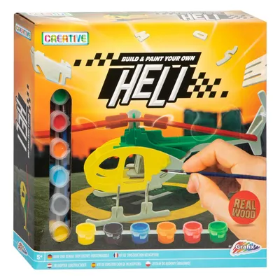 Image de Kit de construction et de peinture en bois - Hélicoptère